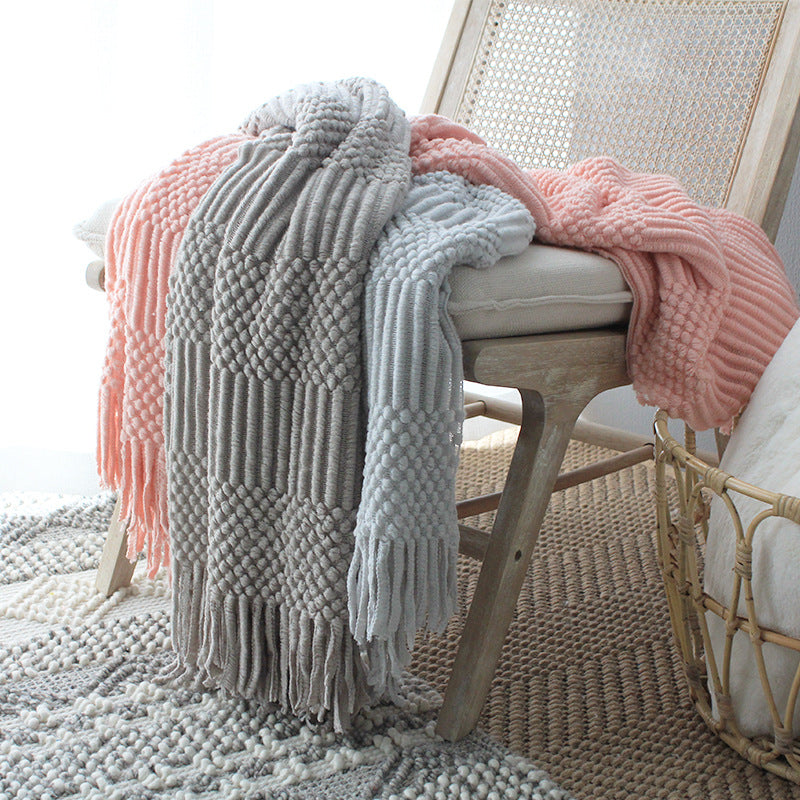 Plaid en grosse maille tricotée – collection maille et tricot Plaid & Co